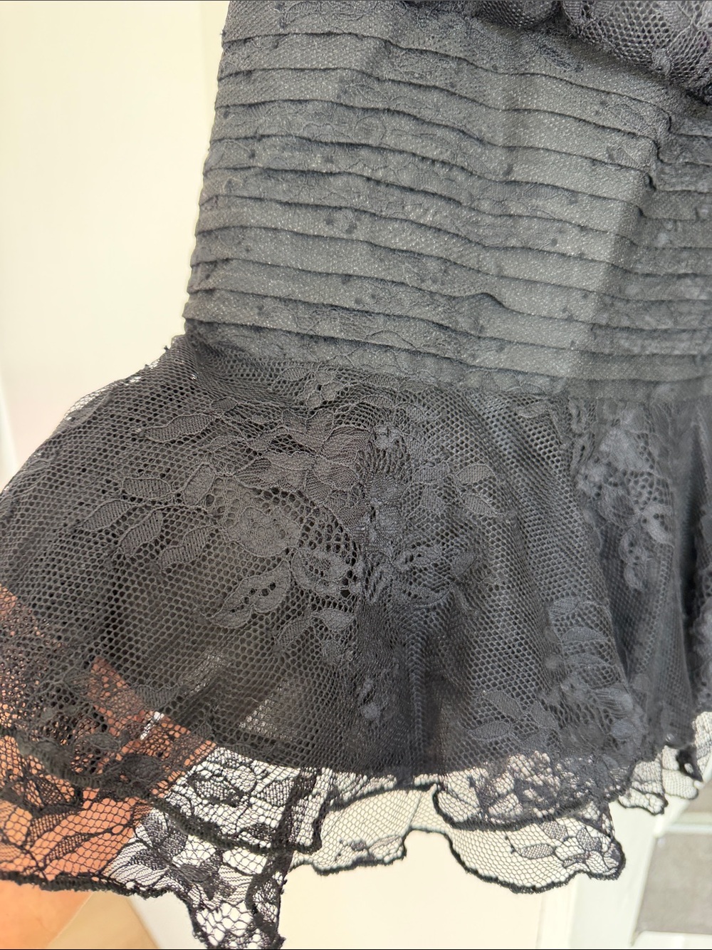 Black Lace Halter Mini Dress - Elegant Women's Dress - Picture 2 of 6